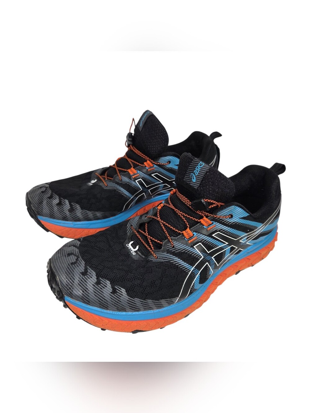 Asics Black Blue Orange Trail Running Sneakers